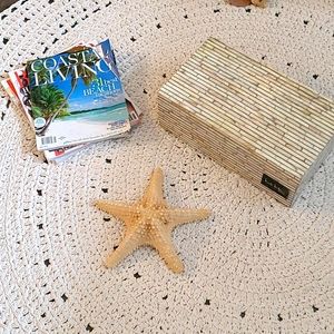 NWOT ABOLONE SHELL BOX, JEWLERY, OFFICE ,ACCENT